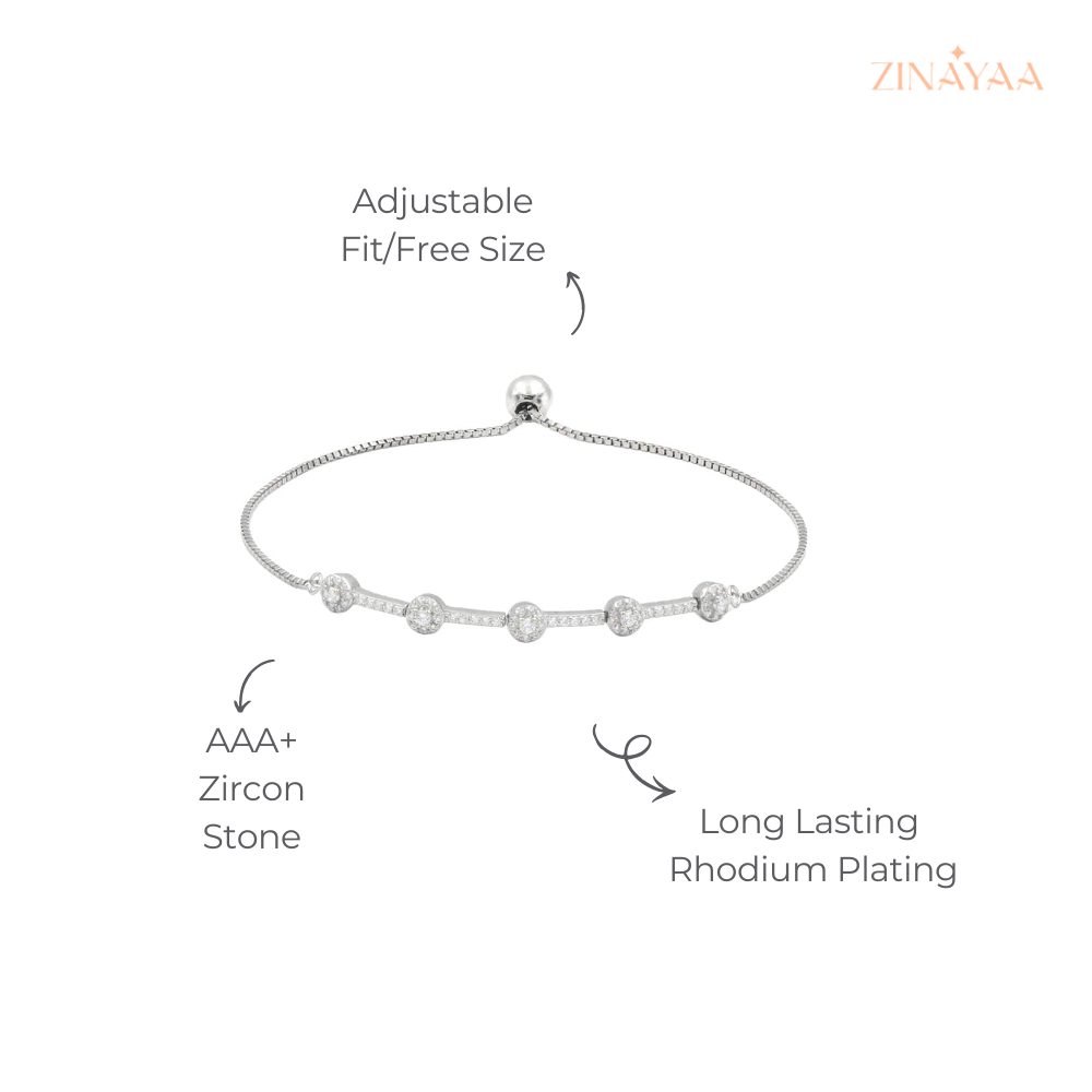 925 Sterling Silver Celestial Spark Adjustable Bracelet