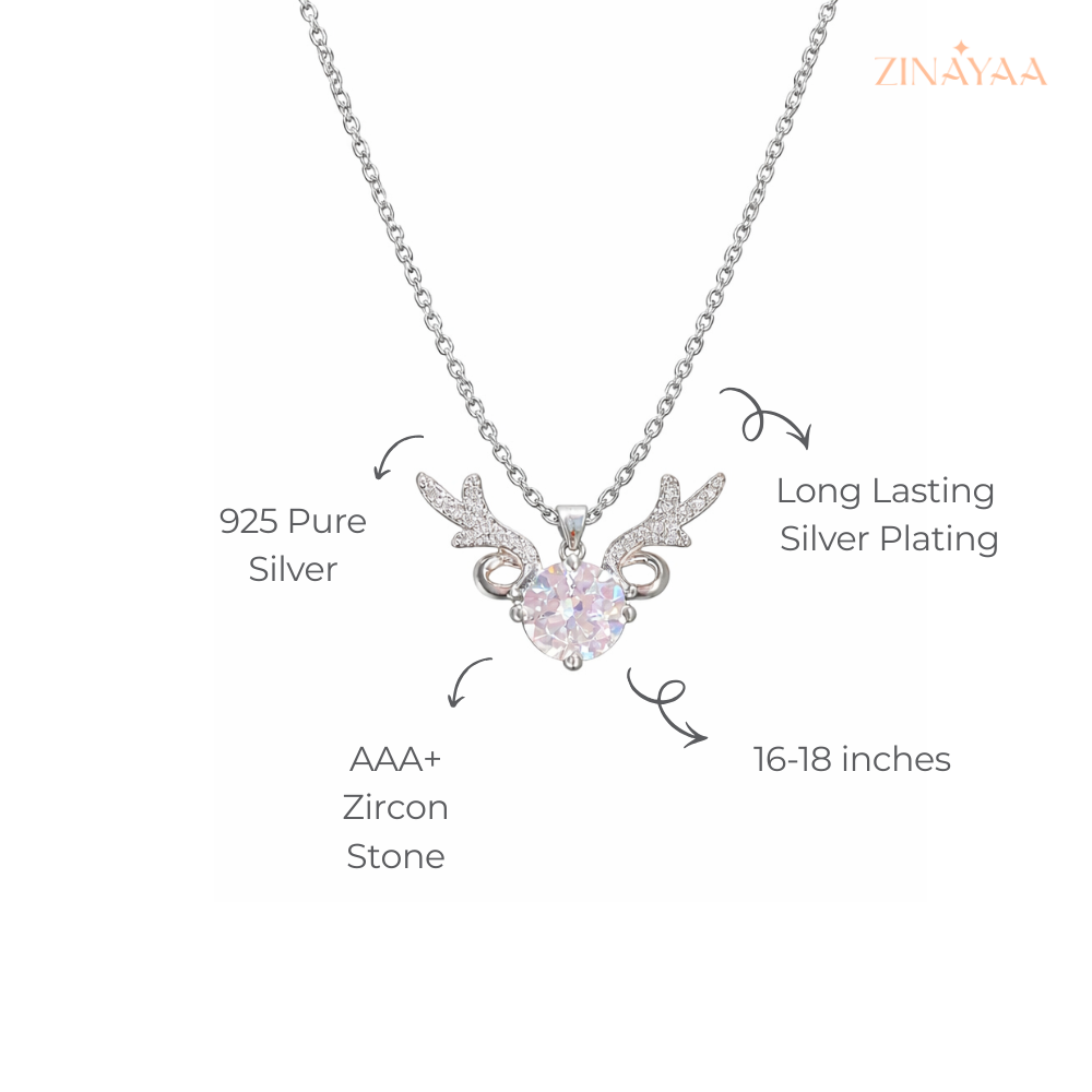 925 Sterling Silver Angel Wings Adjustable Pendant Necklace