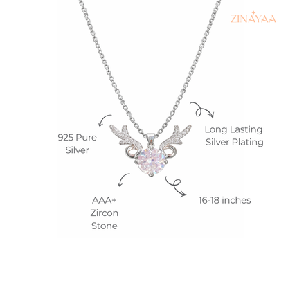 925 Sterling Silver Angel Wings Adjustable Pendant Necklace