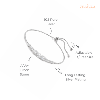 925 Sterling Silver Adjustable Sparkle Bracelet