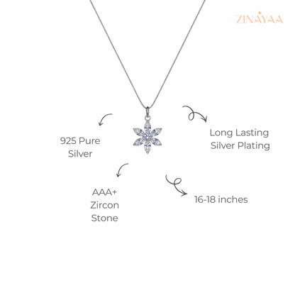925 Sterling Silver Crystal Bloom Pendant Necklace