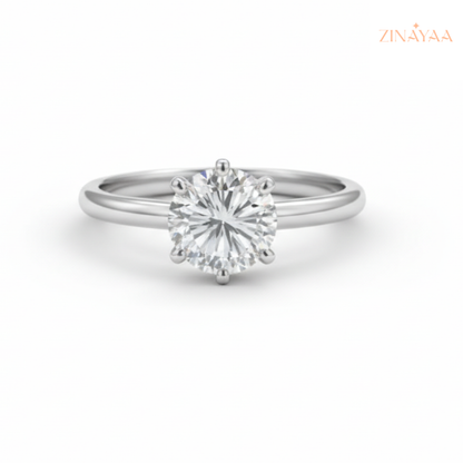 925 Sterling Silver Engagament Solitaire  Adjustable  Ring for Women