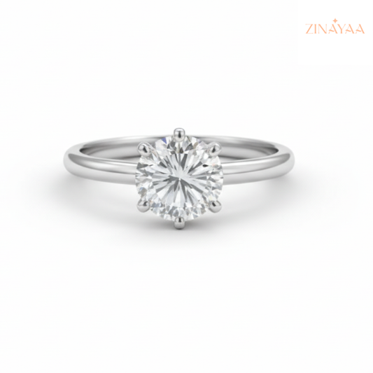 925 Sterling Silver Engagament Solitaire  Adjustable  Ring for Women