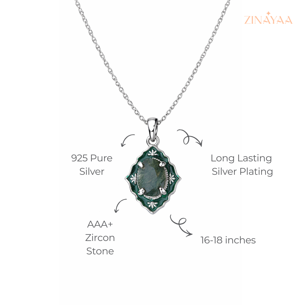 925 Sterling Silver Emerald Grace Adjustable Necklace