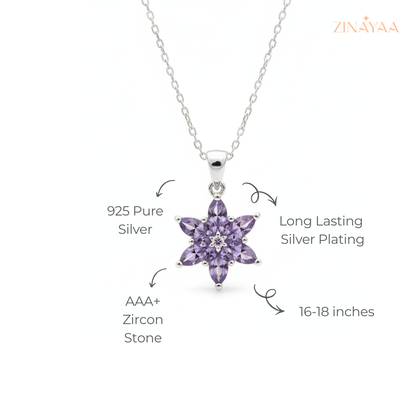 925 Sterling Silver Blossom Vine Pendant Necklace