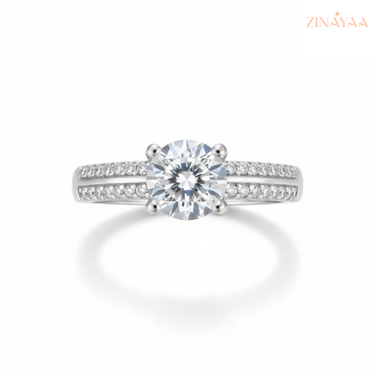 92.5 Sterling Silver Adjustable Solitaire Ring