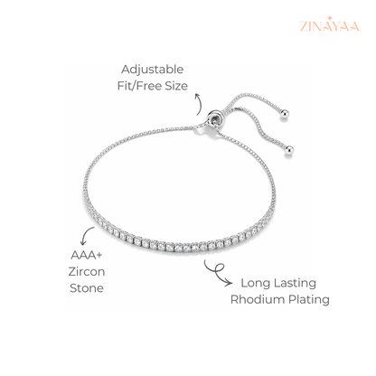 925 Sterling Silver Adjustable Tennis Bracelet