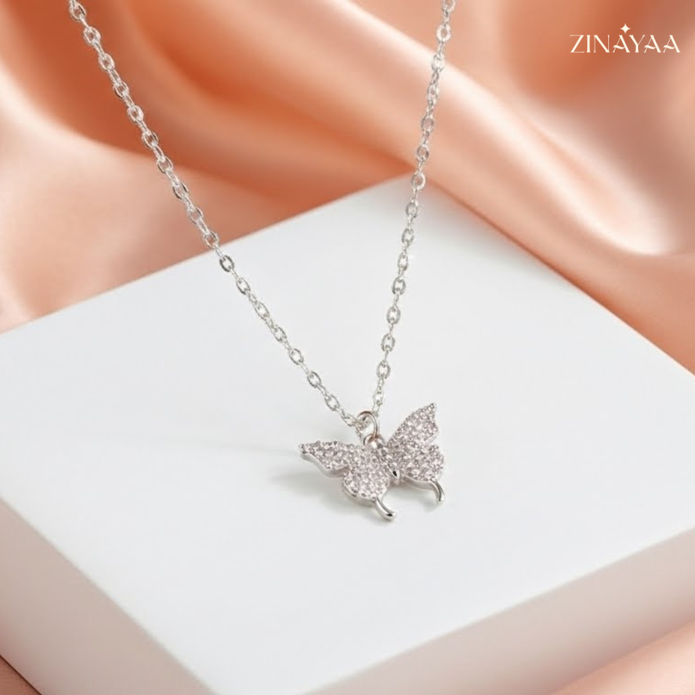 92.5 Sterling silver butterfly pendant chain