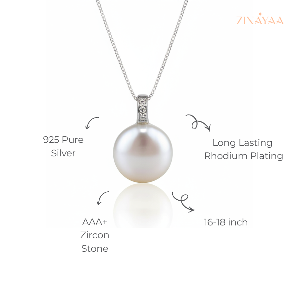 925 Sterling Silver Classic Pearl Adjustable Necklace