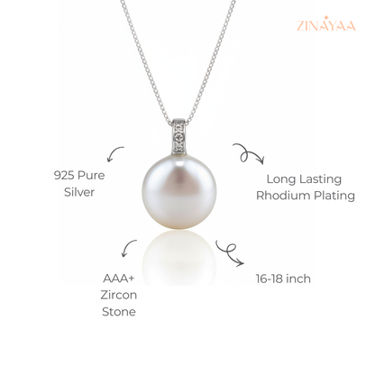 925 Sterling Silver Classic Pearl Adjustable Necklace