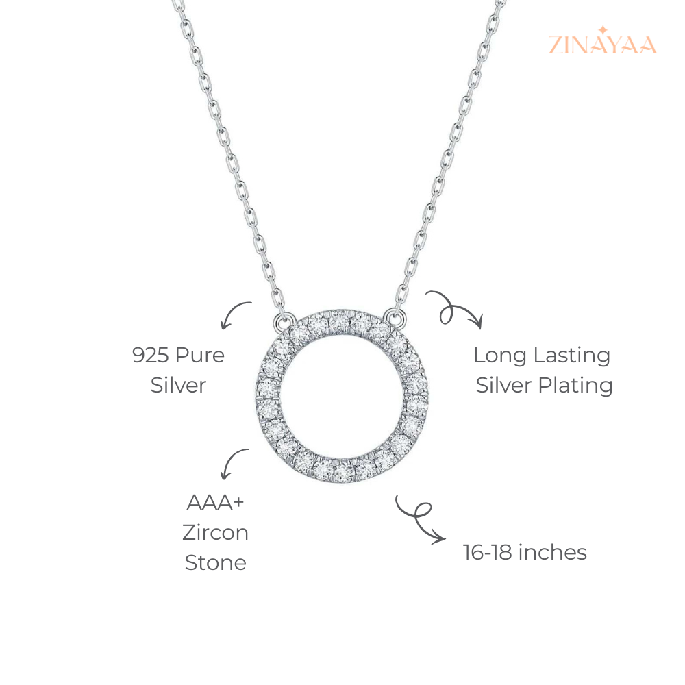 925 Sterling Silver Eternal Circle Adjustable Necklace