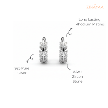 925 Sterling Silver Leaf Grace Drop Earrings