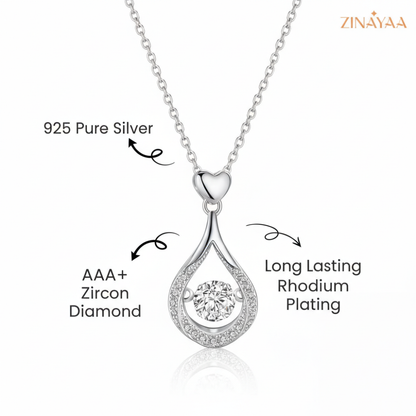 92.5 Heartfall Sparkle Women’s Sterling Silver Necklace