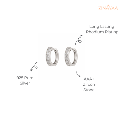 925 Sterling Silver Classic Spark Hoop Earrings