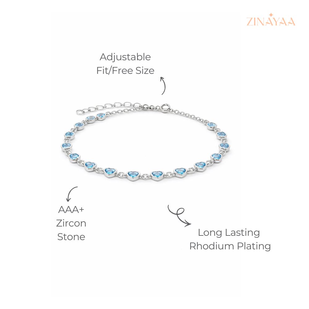 925 Sterling Silver Azure Teardrop Bracelet