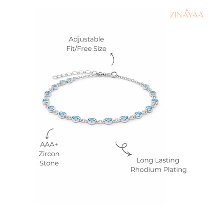 925 Sterling Silver Azure Teardrop Bracelet