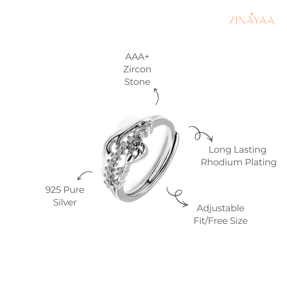 925 Sterling Silver Grace Adjustable Ring
