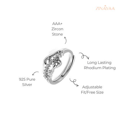 925 Sterling Silver Grace Adjustable Ring
