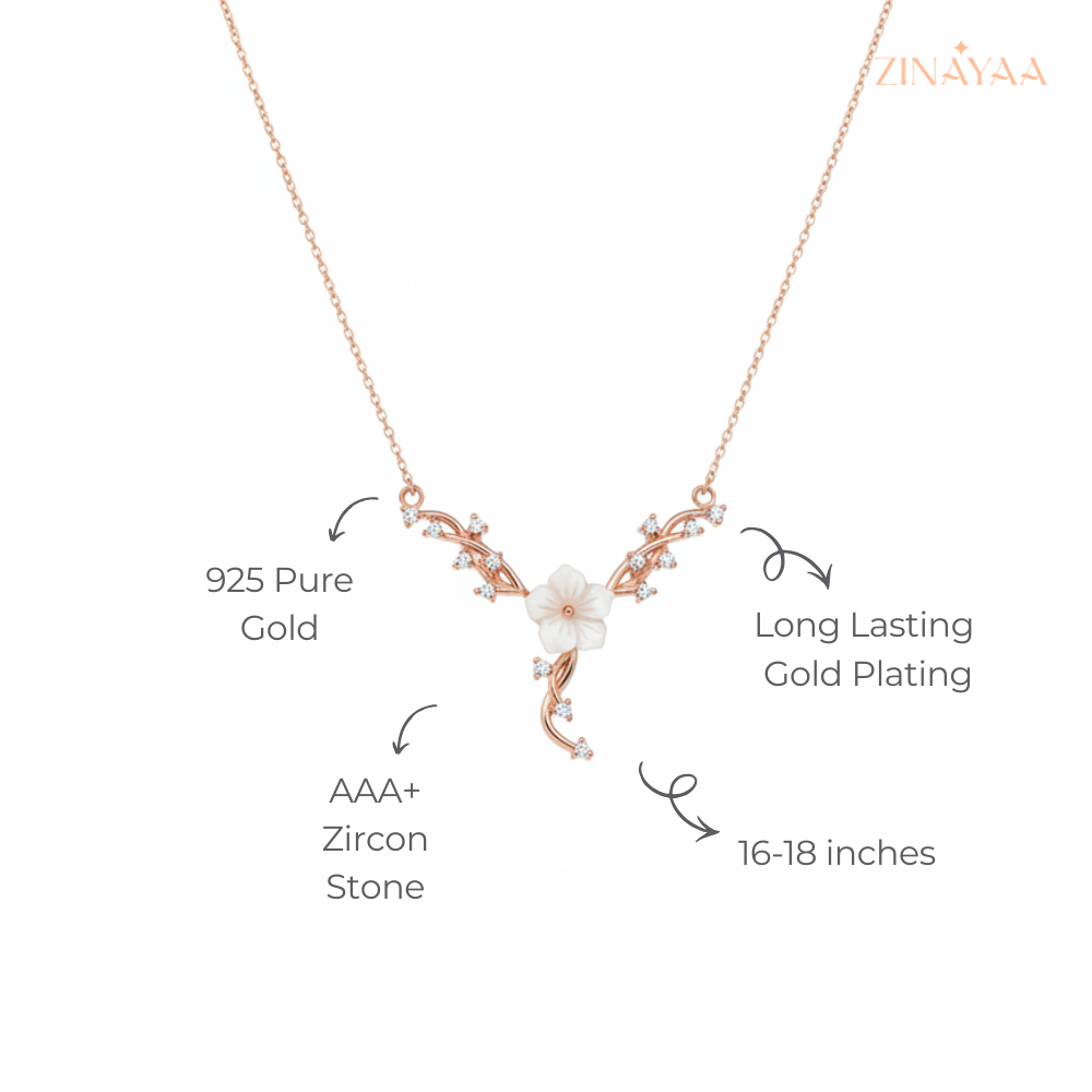 925 Sterling Silver Floral Vine Necklace