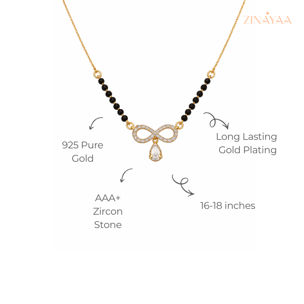 925 Sterling Silver Infinity Mangalsutra Necklace