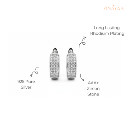 925 Sterling Silver Pavé Luxe Hoop Earrings