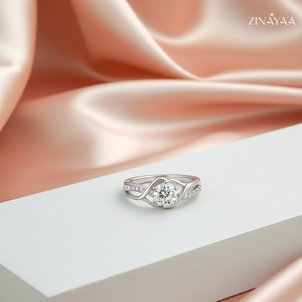 92.5 Twisted Grace Solitaire Women’s Sterling Silver Ring