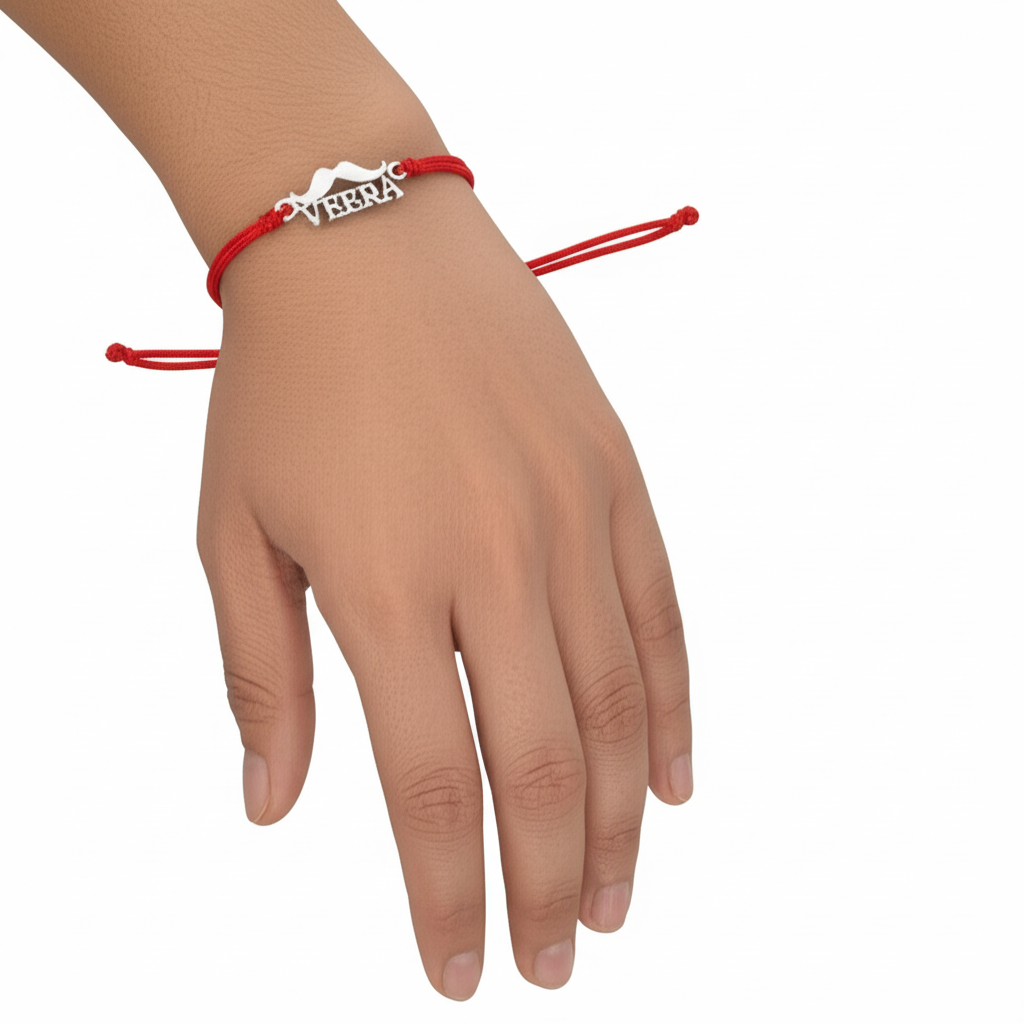 92.5 sterling silver Veera mustache Rakhi
