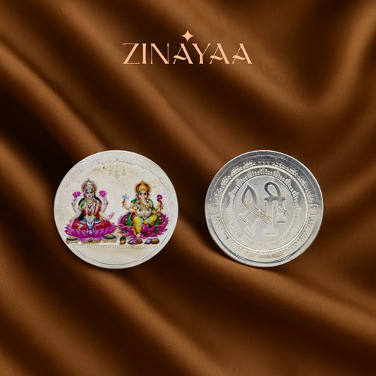 999 Purity Silver Lakshmi Ganesh 10Gms Coin