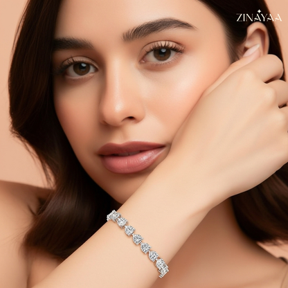925 Sterling Silver Classic Sparkle Adjustable Bracelet