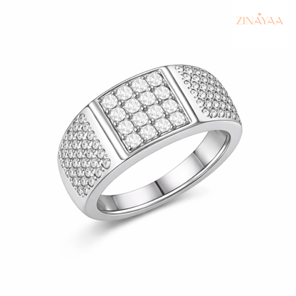 925 Sterling Silver Imperial Grid Adjustable Ring