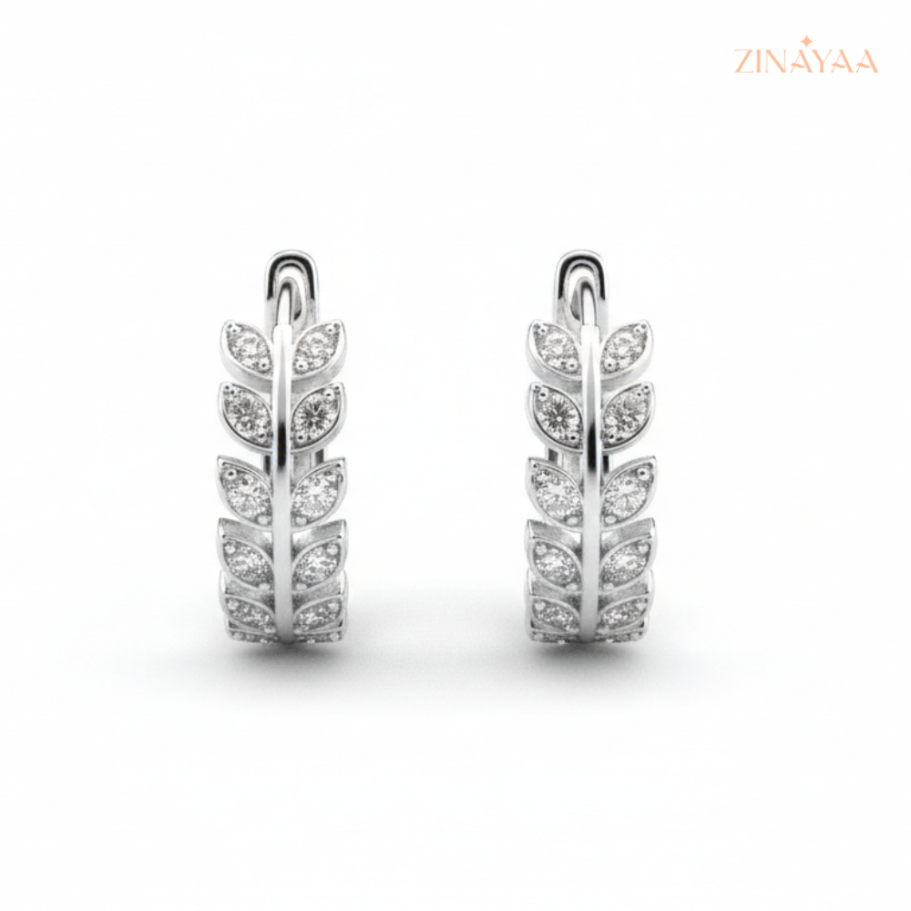 925 Sterling Silver Leaf Grace Drop Earrings