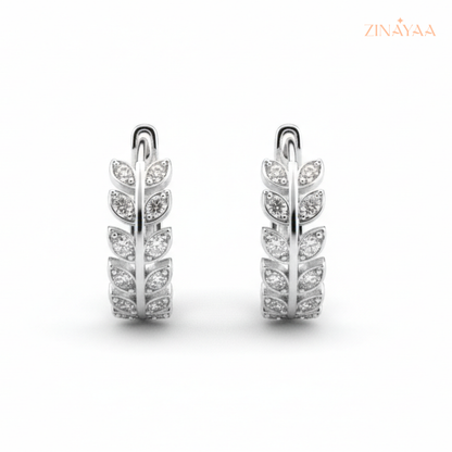 925 Sterling Silver Leaf Grace Drop Earrings