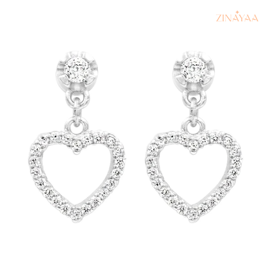 925 Sterling Silver Eternal Heart Drop Earrings