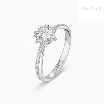 925 Sterling Silver Adjustable Solitaire Classic Ring for Women