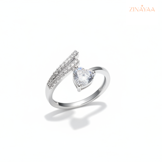 925 Sterling Silver Celeste Pear Adjustable Ring