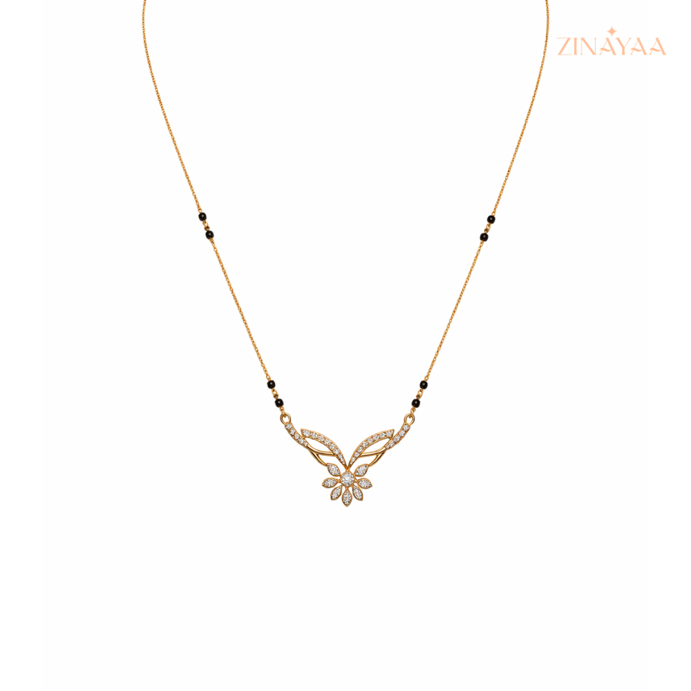 925 Sterling Silver Floral Grace Mangalsutra Golden Polish