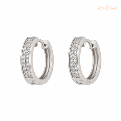 925 Sterling Silver Classic Spark Hoop Earrings