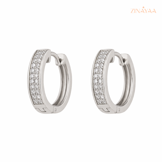 925 Sterling Silver Classic Spark Hoop Earrings