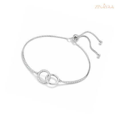 92.5 Sterling Silver Elegant Link Circle Silver Bracelet