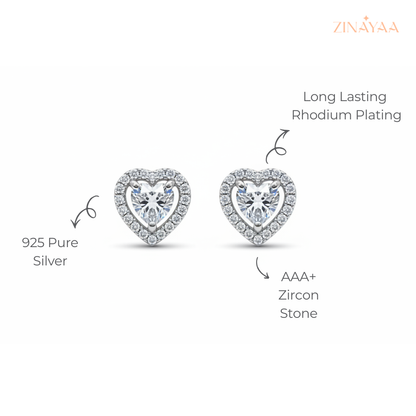 925 Sterling Silver Sparkling Heart Trio Adjustable Pendant Necklace