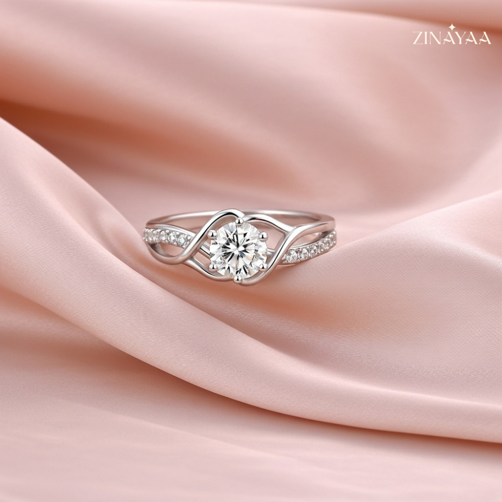 92.5 Twisted Grace Solitaire Women’s Sterling Silver Ring
