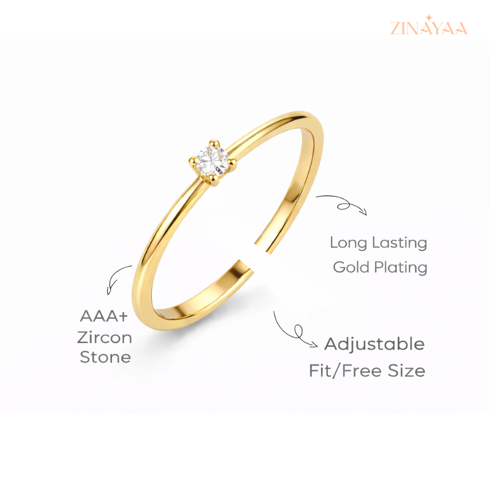 925  Sterling Silver Golden Grace Adjustable Ring