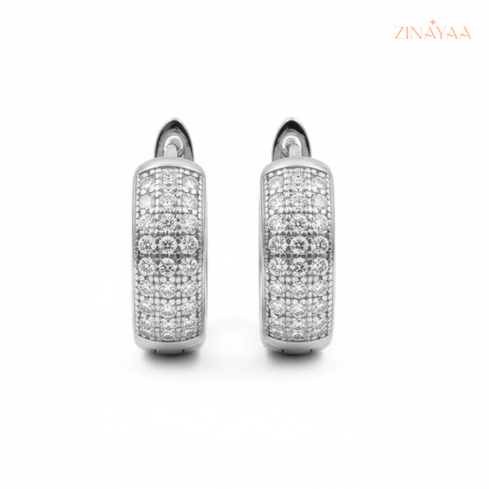 925 Sterling Silver Pavé Luxe Hoop Earrings