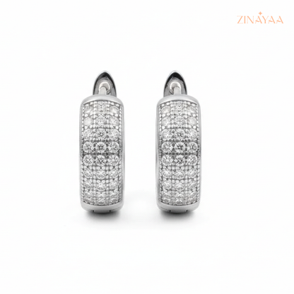 925 Sterling Silver Pavé Luxe Hoop Earrings