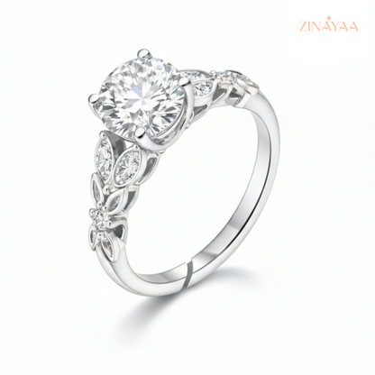925 Sterling Silver Floral Royale Adjustable Ring