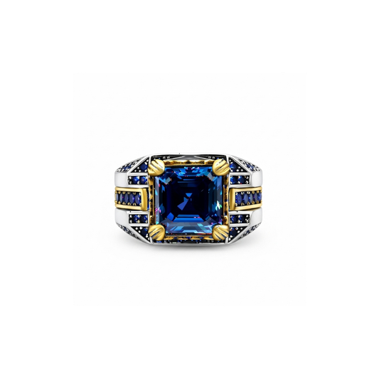 92.5 Sterling Silver Royal Midnight Men’s adjustable Ring