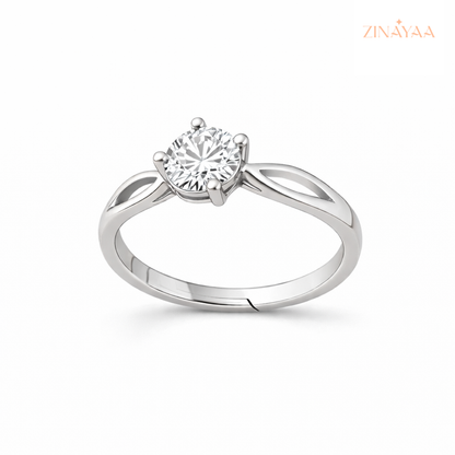 925 Sterling Silver Classic Solitaire Adjustable Ring