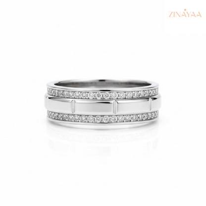 92.5 Sterling Silver Infinity Spark Band Adjustable Ring