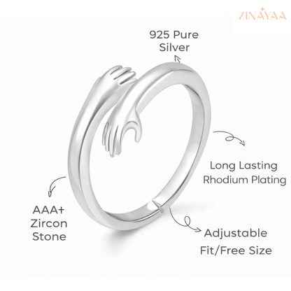 925 Sterling Silver Embrace AdjustableRing