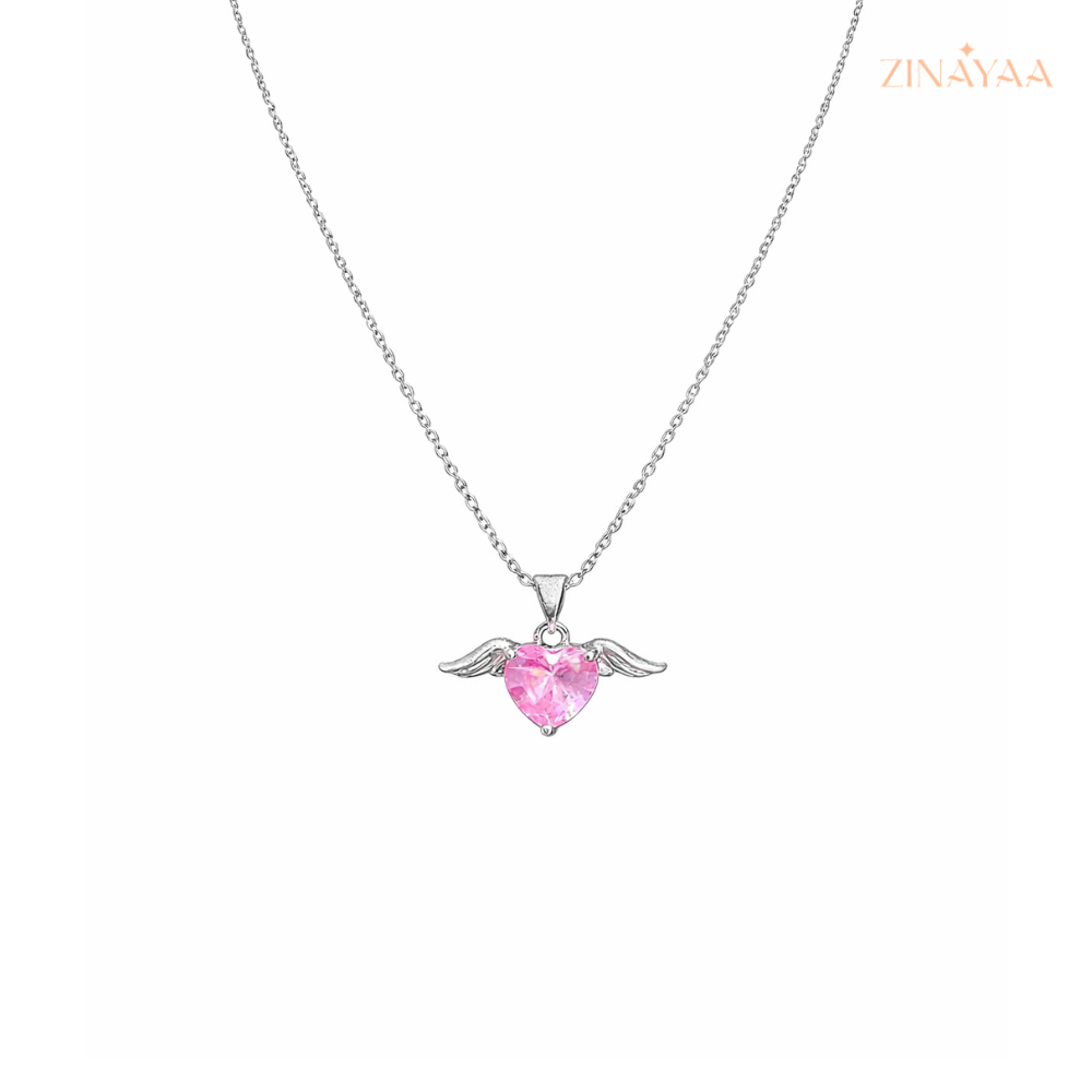 925 Sterling Silver Angel Heart Necklace